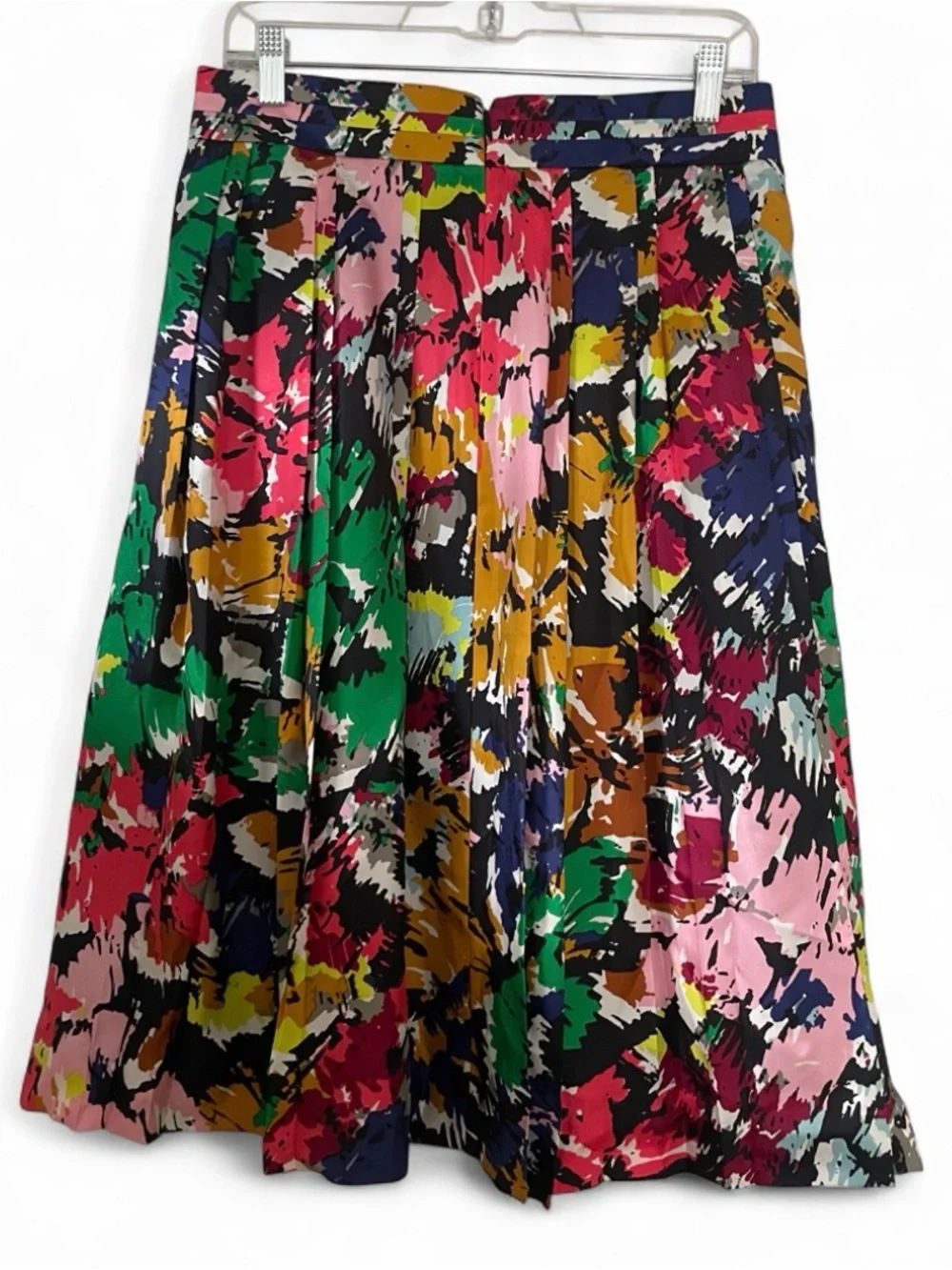 NWT J. Crew Double Pleated Floral Silk Skirt Womens Size 6 Tall
